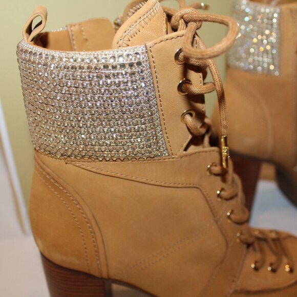 Michael Kors Tan Ankle Boots with Gold Accents - Picture 4 of 7